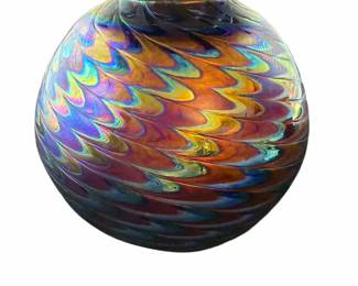 The Glass Eye Studio Iridescent Signed Glass Vase