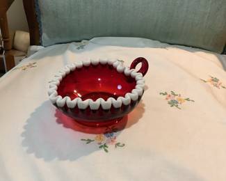 Fenton covered candy dish