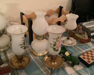 Milk glass lamps