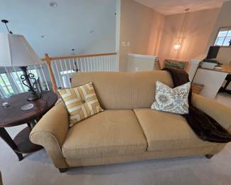 Sofa Yellow Corduroy Upholstery 