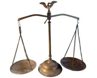 	 Vintage brass "Scales of Justice" balance scale