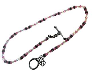  Handcrafted sterling faceted crystal necklace
