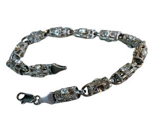 Vintage sterling silver line bracelet