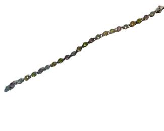 Vintage multi-gemstone sterling tennis bracelet
