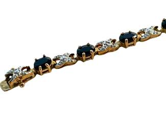 "Hugs & Kisses" Sapphire & Diamond Tennis Bracelet