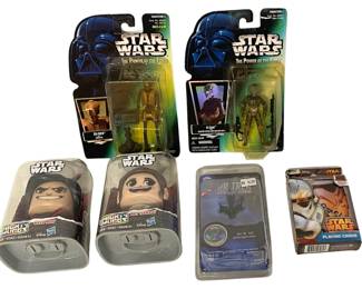 Six vintage and modern sci-fi collectibles