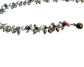 	 Vintage multi-color freshwater pearl necklace
