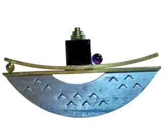 Modernist Mixed-metals Brooch Deborah Close