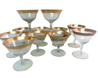 	 Vintage elegant-era optic glass champagne/sherbet