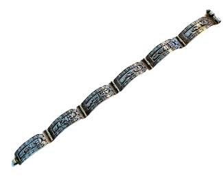 Vintage sterling silver Egyptian Revival bracelet