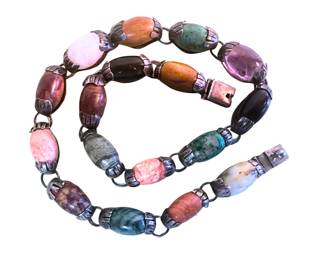 Mexican multi-gemstone sterling necklace