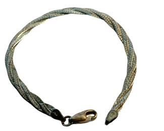 Vintage twisted herringbone chain bracelet