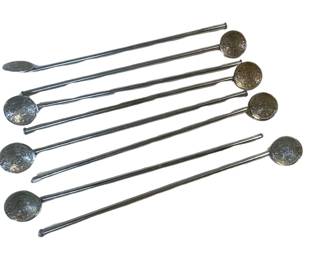 Mexican straw-spoons Alpaca Metal