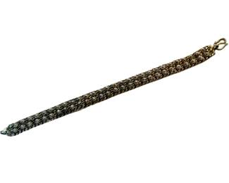 Sterling silver multi-row panel bracelet