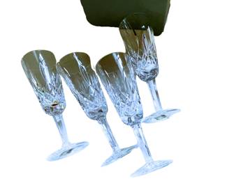 	 Four Waterford Lismore Champagne Flutes