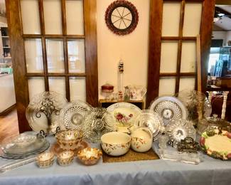 Large collection of platters and China