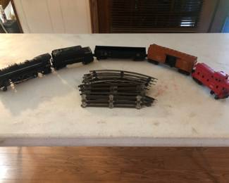 Vintage Lionel train set with extra tracks