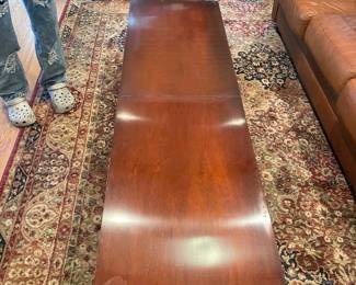 Fold open solid wood, coffee table