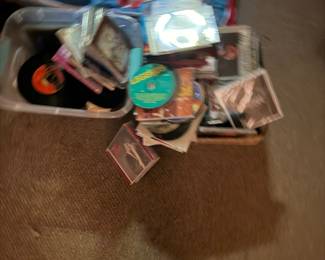 45s and cds sorry blurry image