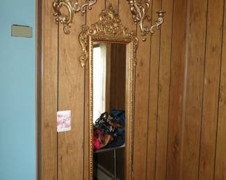 Vintage Mirror with matching sconces