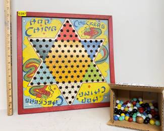 Chinese checkers board and marbles