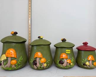 vintage mushroom canisters