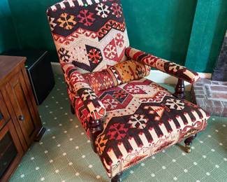 George Smith Upholstered Chair in Kilim 