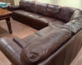 Brown Leather Sectional