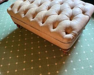 Leather Tufted Ottoman