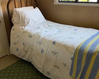 Twin Sized Antique Brass Bed