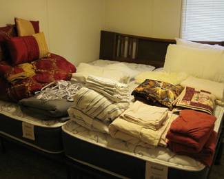 King Comforter Set, King Sheet set, King Heated Blanket, King and Twin mattress pads, Sheepskin Chair Pad and 2 rement pieces, Pillows