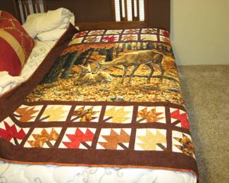 Twin Quilt, Mom and Baby Deer