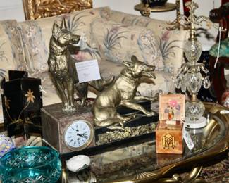 Notice the German Shepperd vintage clock, Late 1800's early 1900's
