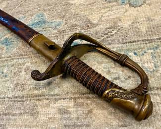 FRENCH INFANTRY OFFICER SWORD SABER MODEL 1821 Pattern imported for use by Confederate officers and upon which the US 1850 pattern is based. Replaced in France by the 1845 pattern, these were over a generation past retirement and available in France. Many were imported for use by Confederate Infantry officers.