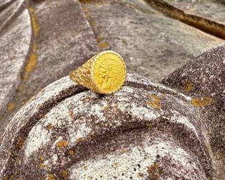 1909 $5 Gold Coin Ring 