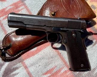 WWl era Colt Model 1911 U.S. Army issued. An iconic piece of American military history, this early Colt features classic wartime production markings and desirable U.S. Army issue configuration. A fantastic collector firearm with strong historical appeal tied to the Great War period. Serious Colt and military collectors take note. 