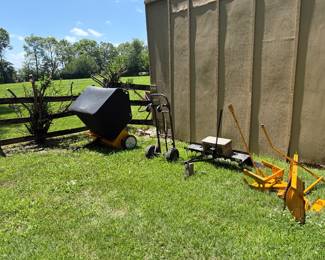 Lawn mower accessories: sweeper, tiller, snow plow