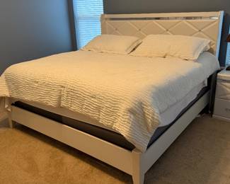 Primary suite king bed, mattress, box springs, side tables