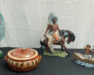 Native American Figures  Bowl