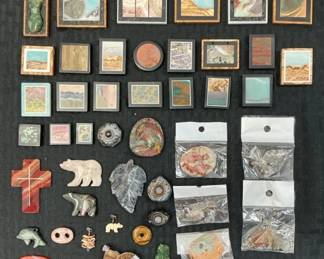 Handcrafted Stone Mosaic Pendants  Gemstones Colection
