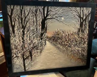 33"x27" painting oil on canvas signed