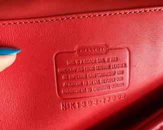 Vintage Coach Red Glove-Tanned Leather Hobo Shoulder Bag Style 17993