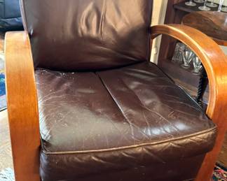 Mid-Century Modern Bentwood Reclining Lounge Chair & Ottoman, Made in USA