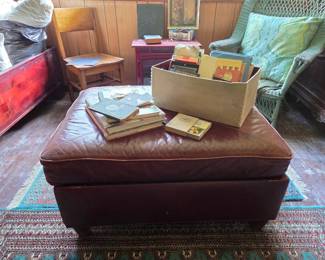 Leather Ottoman with storage