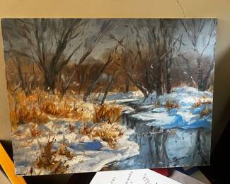 16"x12" Oil on Board Painting Landscape by James Swansen