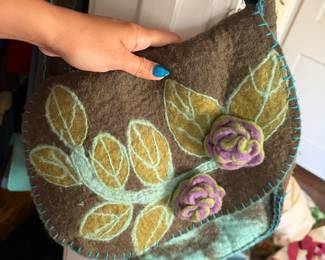 Boiled Wool Purse with Appliqué