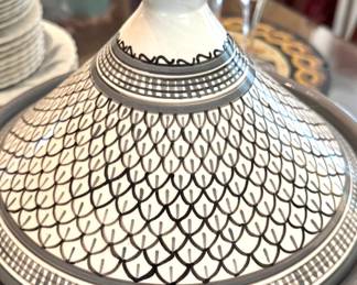 Moroccan Grey & White Ceramic Tagine