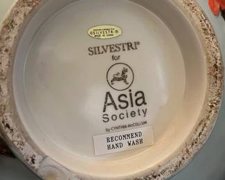 Silvestri for Asia Society Cherry Blossom Relief Porcelain Centerpiece Bowl by Cynthia McCollum