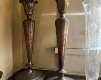 Sterling silver candleholders