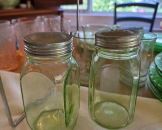 Green Depression, Vaseline Glass, Tumblers, Plates and More